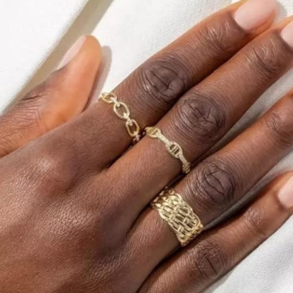 Argento Vivo CZ Chain Link Ring NWT - Picture 2 of 10